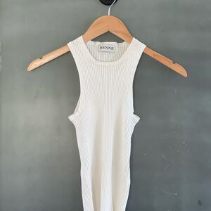 Henne Ivory Ribbed Knit Tank Top